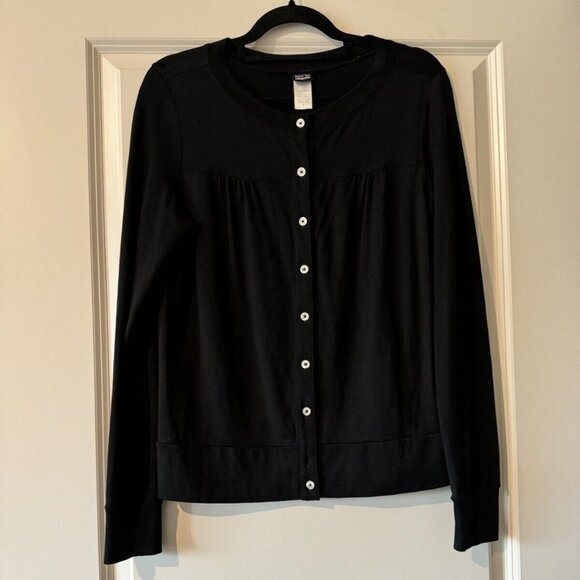 Patagonia Women's Button Down Top Cardigan 100% Wool Black Size Small - Picture 1 of 5